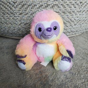 Fiesta Rainbow Sherbet Sloth Plush Stuffed Animal Pastel Toy Small Purple Toes